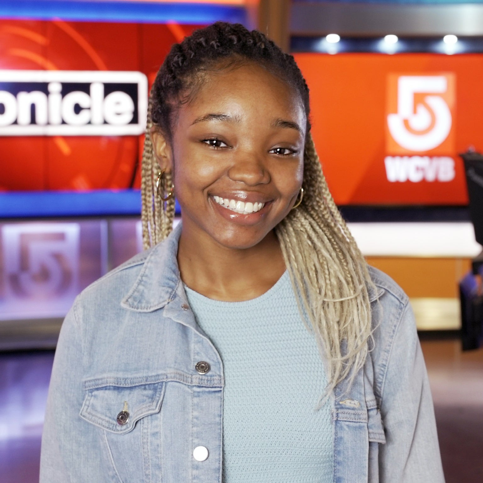 Student Sarima Omodu-Amadi at her internship with The Chronicle
