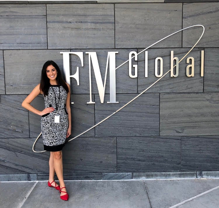 Taylor Stickles at her internship at FM Global