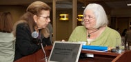 older adult receiving health counseling