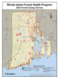 RI map should forest defoliation mid June, 2022