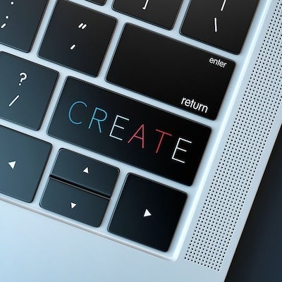 keyboard stating "create" on enter key