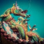 A Chinese dragon statue
