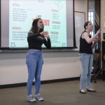 Two students performing at a spring 2019 Languages Got Talent event