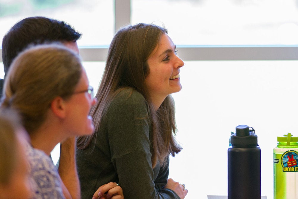 A classroom lecture at the Narragansett Bay campus