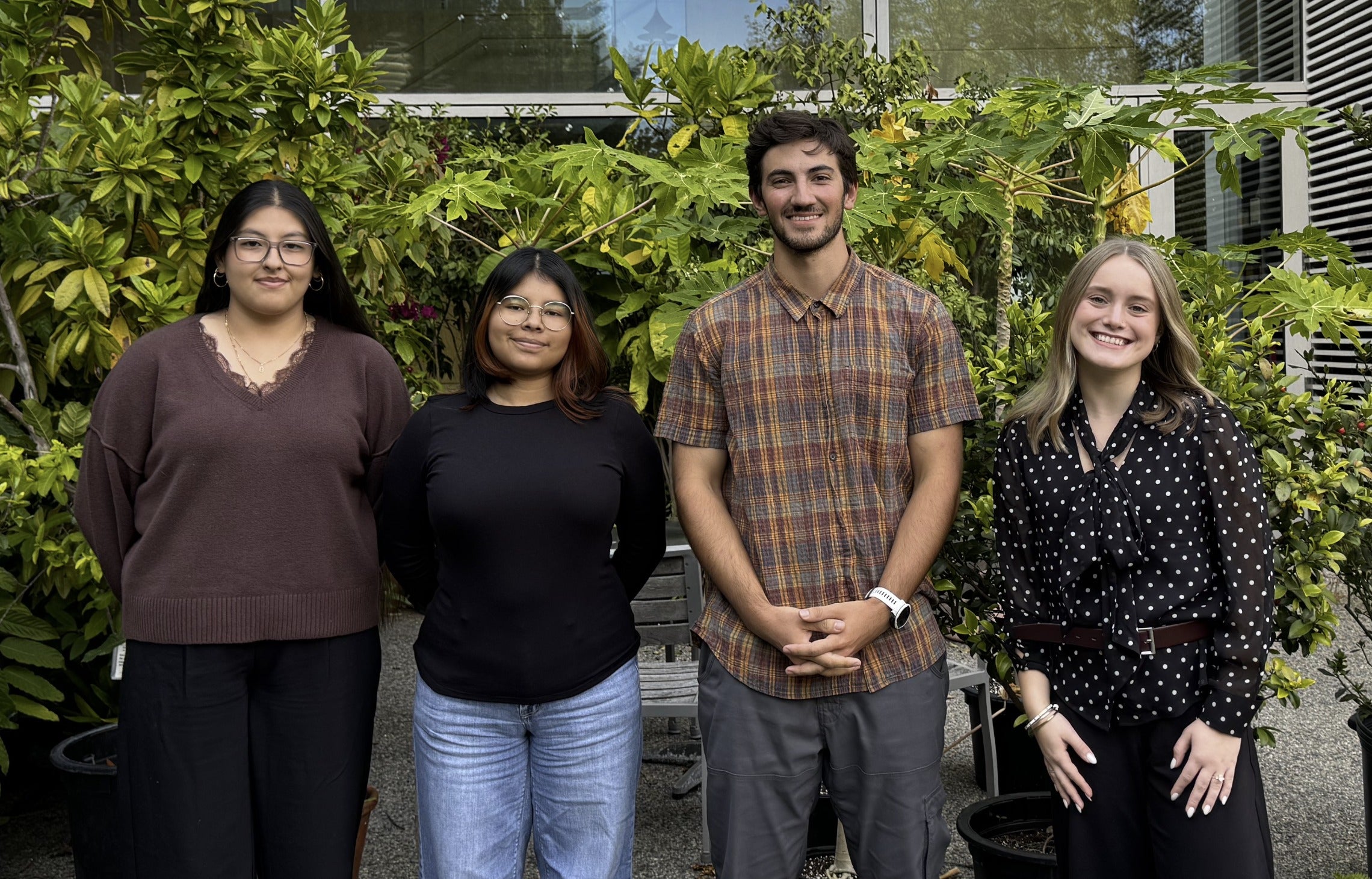 URI MARC 2026-28 cohort, from left: Camila Quiroga, Zorayda Gutierrez, Joseph Ramos, and Abby Heim