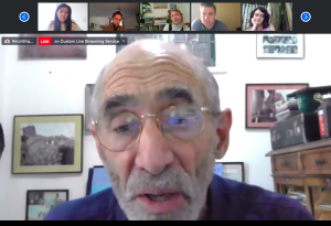 Micheal Oppenheimer speaking to fellows via Zoom