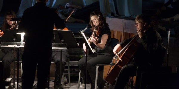 student playing violin