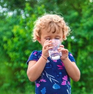 Kid drinking water