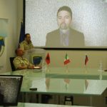 A picture of remote event with military personnel about the future of NATO interests in Africa