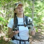 NRS doctoral student Laken Ganoe explaining her fisher project in a video by RI-DEM