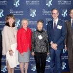 U.S. Sen. Jack Reed joined URI Provost Barbara Wolfe and College of Nursing Dean Danny Willis in honoring former nursing professors Donna Schwartz-Barcott and Hesook Suzie Kim, and celebrating a nursing fellowship in their name, which was originated by Rye Barcott (right), son of Schwartz-Barcott.