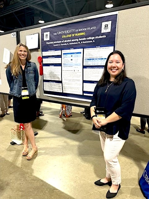 URI College of Nursing PhD students Devon Carroll and Somatra Connolly presented their research at the American Psychiatric Nurses Association Annual Conference in Long Beach, Calif, this week.