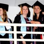 Graduates Krysten Carlson, Lauren Capron and Sarah Caouette