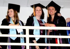Graduates Krysten Carlson, Lauren Capron and Sarah Caouette