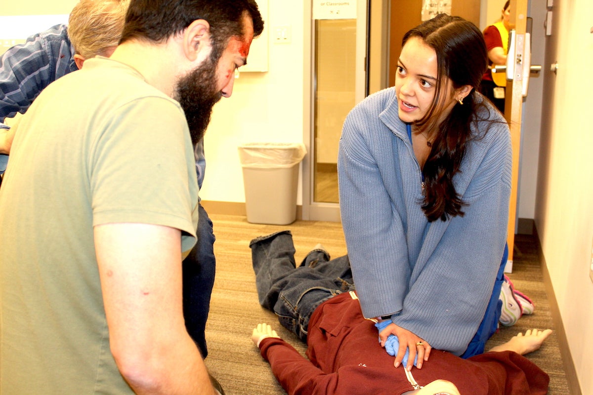 Nursing students respond to disaster simulation depicting mass casualty ...