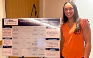 URI nursing student McKaylee Swatt recently completed the Flynn Pediatric Oncology Nursing Fellowship at Hasbro Children’s Hospital, during which she works hands-on with patients in the hospital, and completed a research project on neutropenic diets for children receiving chemotherapy.