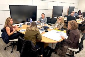 Nurses, physicians, hospital administrators, and more healthcare leaders met at the Rhode Island Nursing Education Center on Oct. 20 to kick off a nursing workforce retention initiative, led by the URI College of Nursing.