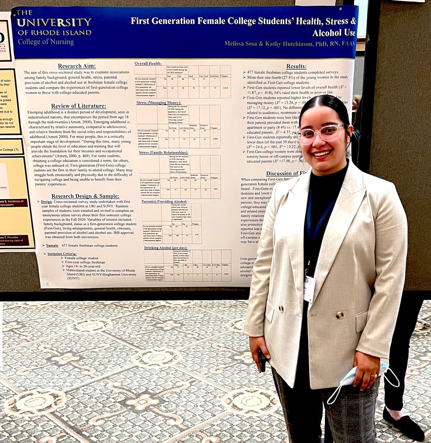 College of Nursing graduate Melissa Sosa presented her research at the Eastern Nursing Research Society's annual meeting in March.
