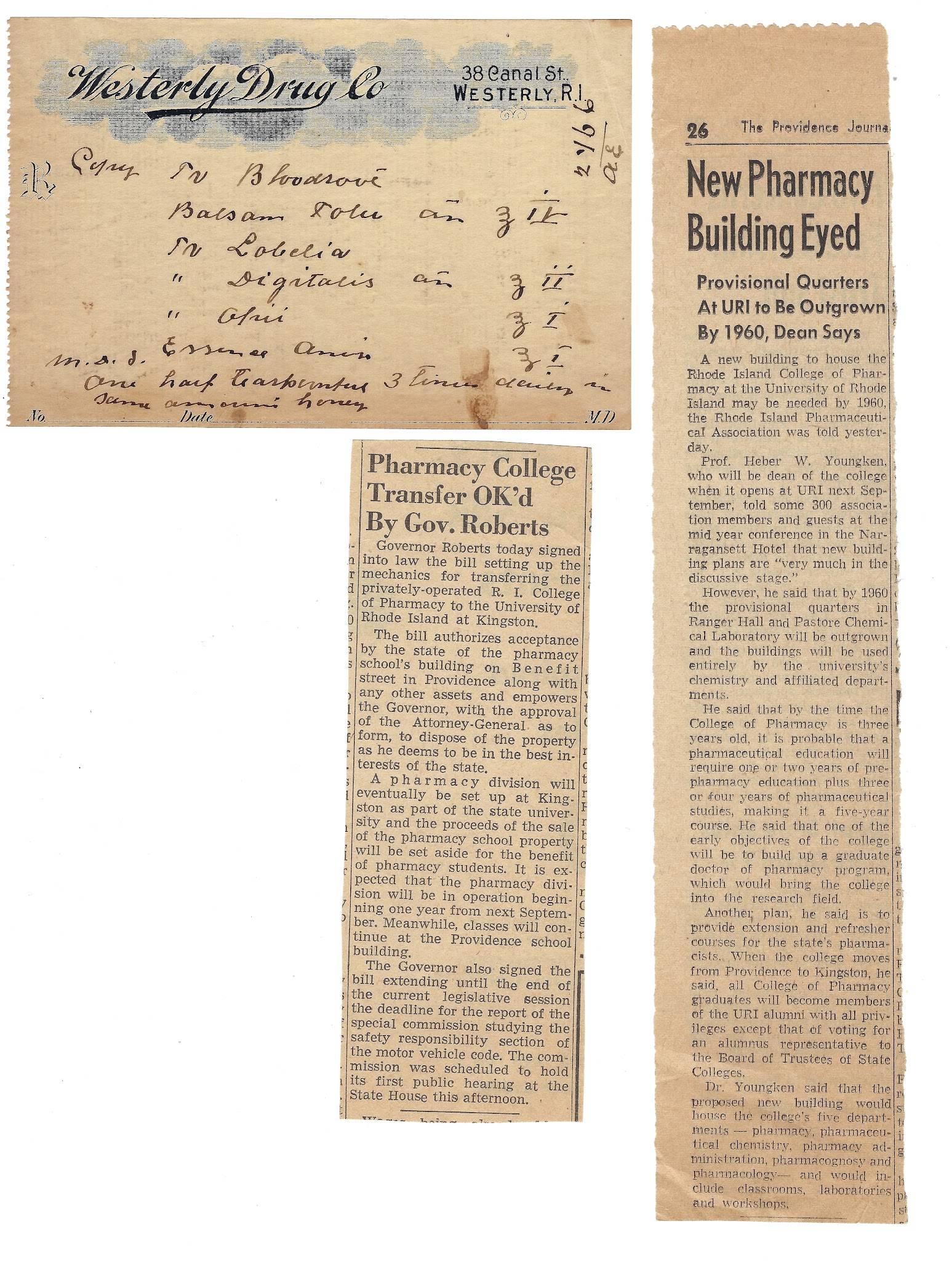 Historical photograph, archival image, or commemorative visual related to the 125-year history of URI pharmacy education and institutional milestones.