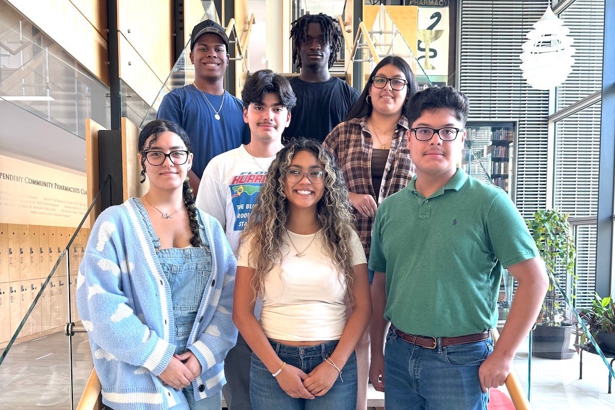 First-year ESTEEMED Program students include (left-to-right, from front row) Ori Barata, Charlize Laranzo, Ervin Ranz Regalado, Daniel Flores, Camila Quiroga, Ayendry Lopez, and Temidayo Jegede.