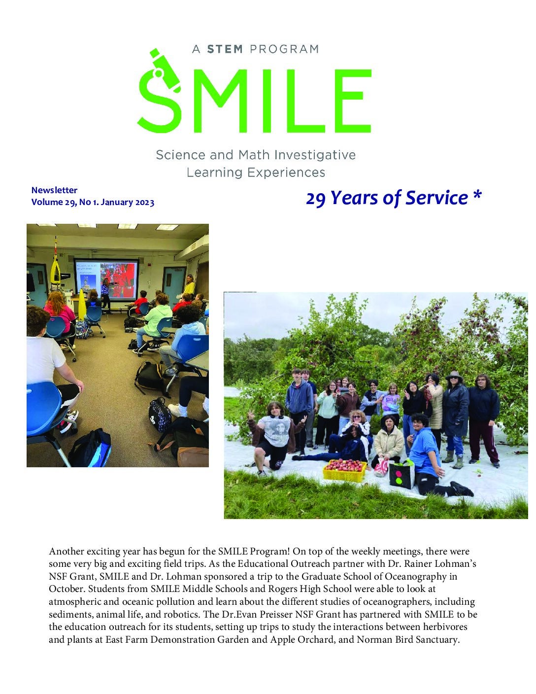 Smiles Program January Newsletter 2023 SMILE Final – The SMILE Program