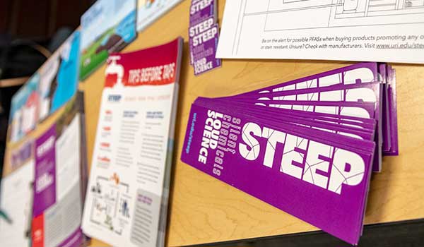 STEEP promotional material on a table
