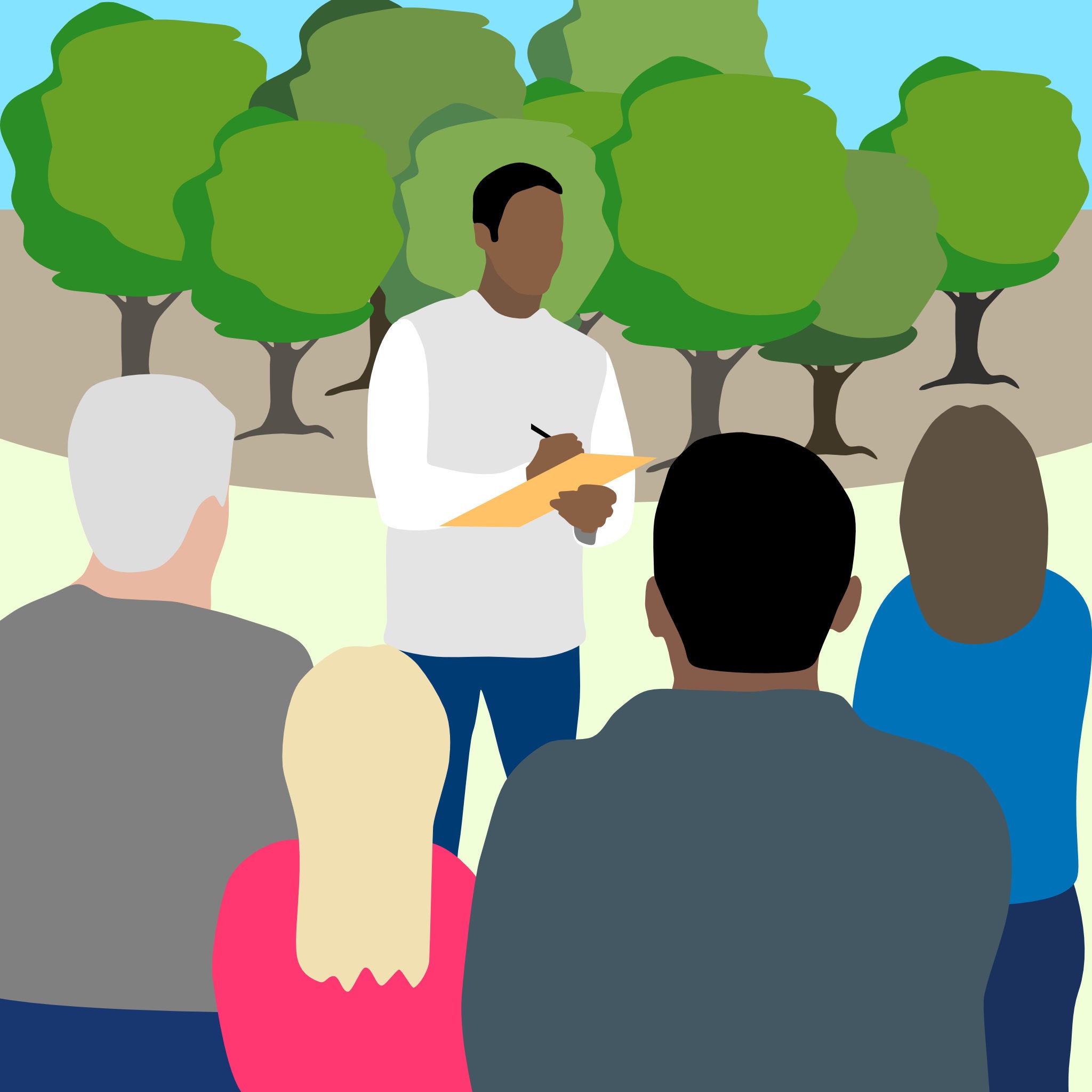 graphic of a person giving a talk