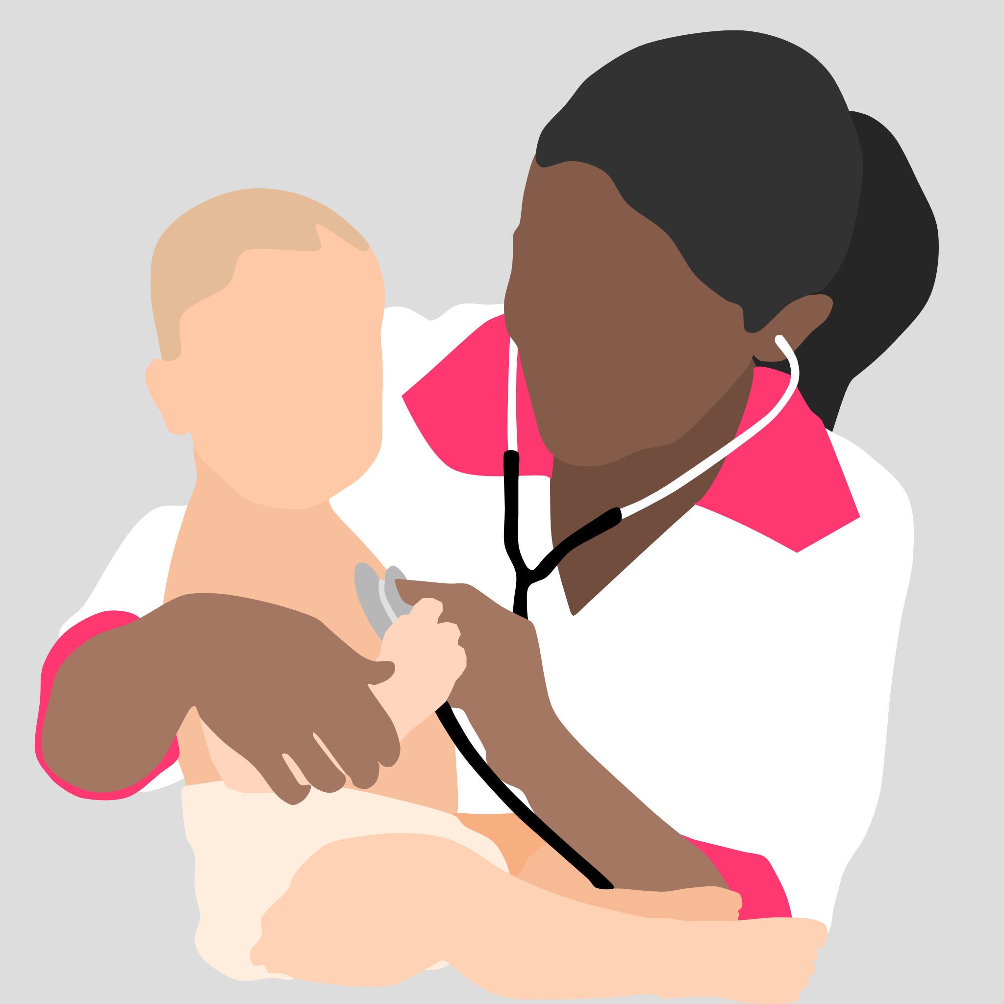 a nurse cares for a child graphic