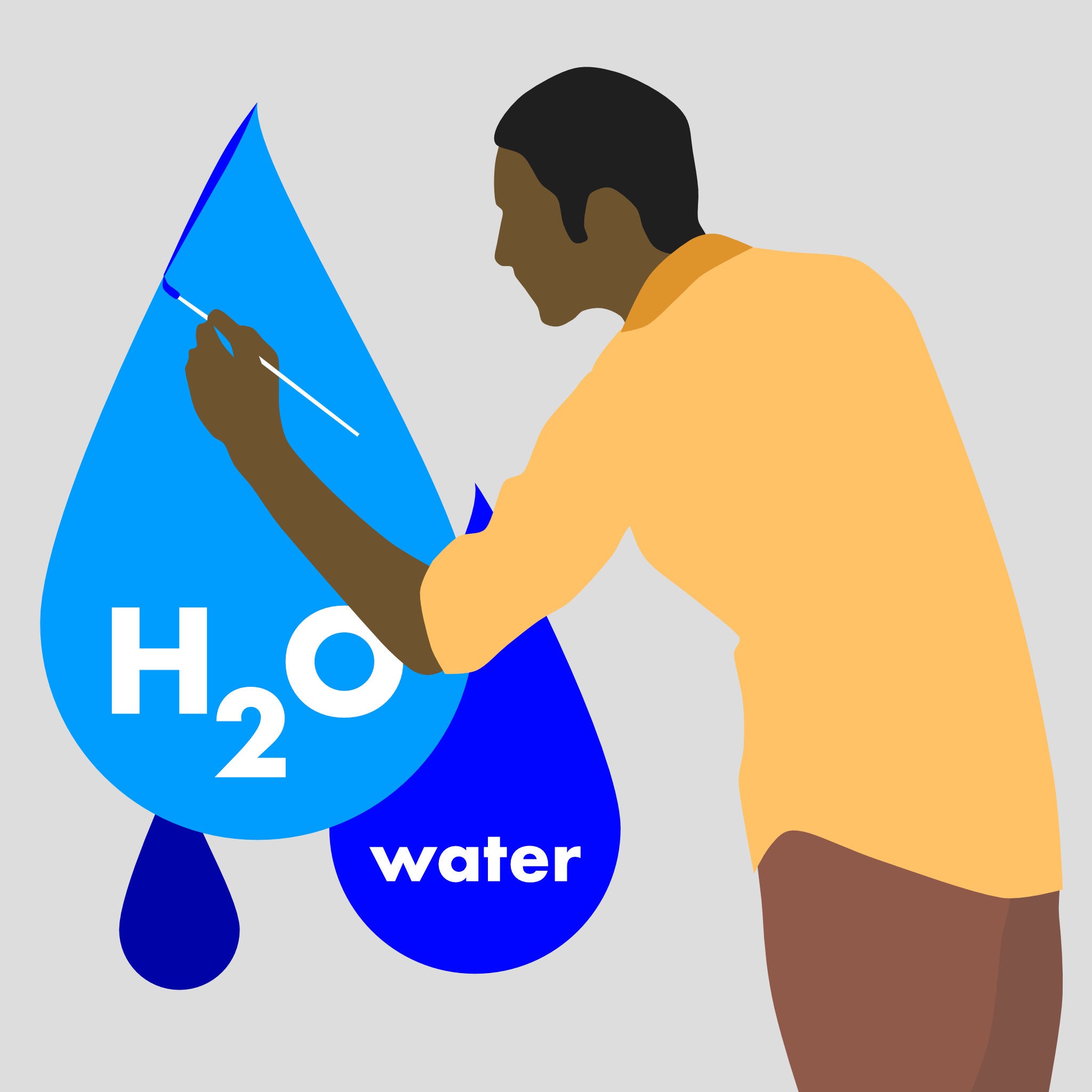 a person and water droplet