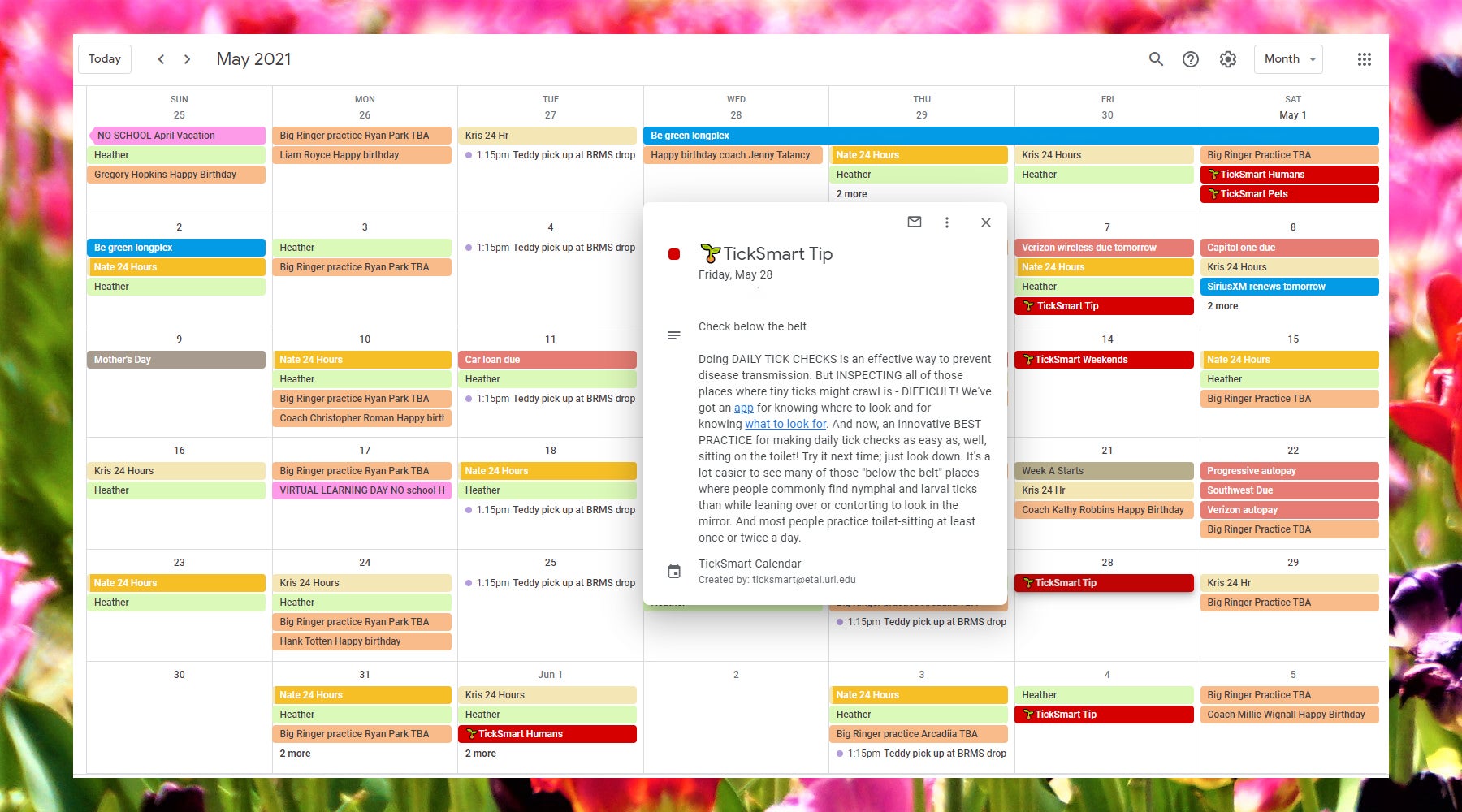 TickSmart Google Calendar TickEncounter TickSmart Google Calendar TickEncounter
