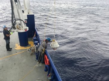 Bringing recovered URI PIES SN 078 aboard