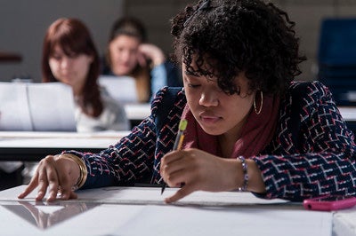 student studying