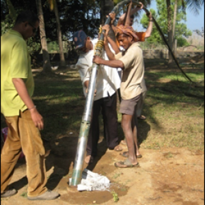 Installing a drinking water well pump