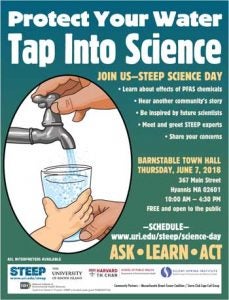 Protect Your Water, Tap Into Science. Join us - STEEP Science Day, Thursday, June 7, 2018. 10am to 4:30pm. Free and open to the public. Click for flyer.