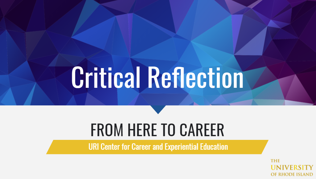 Critical Reflection Cover