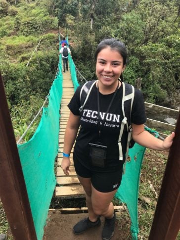 A rope bridge in Costa Rica