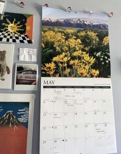 calendar with the month of May showing