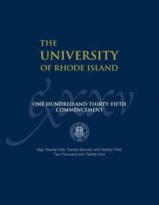 cover art for the URI 2021 Commencement program