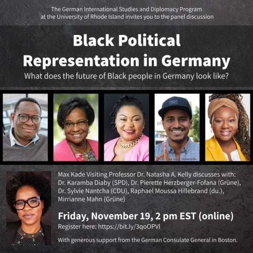 Event flyer for panel discussion on Black political representation in Germany