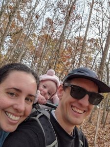 A family hiking