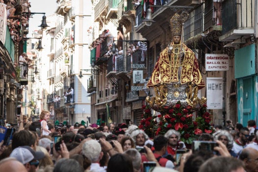A festival procession in Navarra, Spain