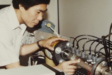 Kam Ng conducting acoustic research of turbulence noise