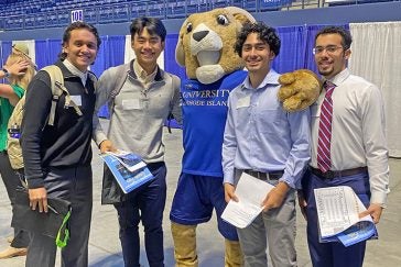 Rhody the Ram at career fair