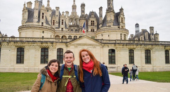 Ian Kanterman and friends in Compiegne during his year abroad.