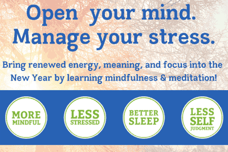 Open your mind. Manage your stress text.