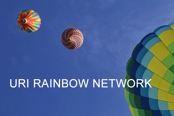 Blue sky hot air balloons uri rainbow network text