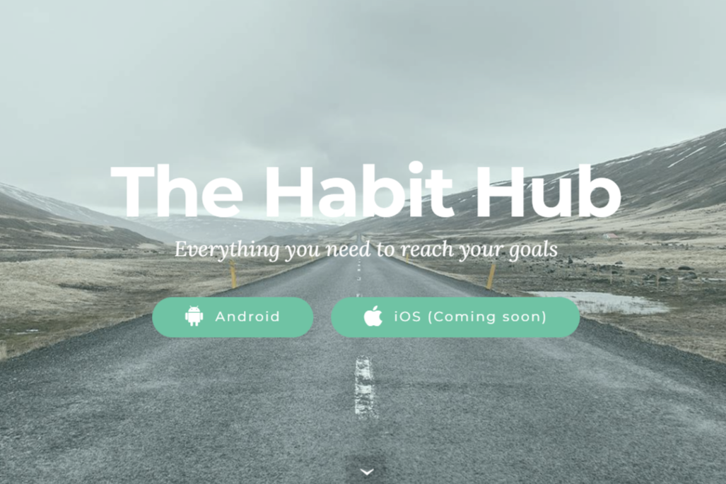 Open road with The Habit Hub text