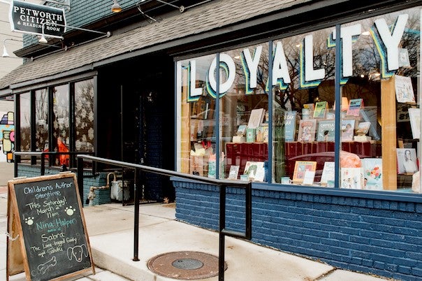 bookstore with “Loyalty” on window