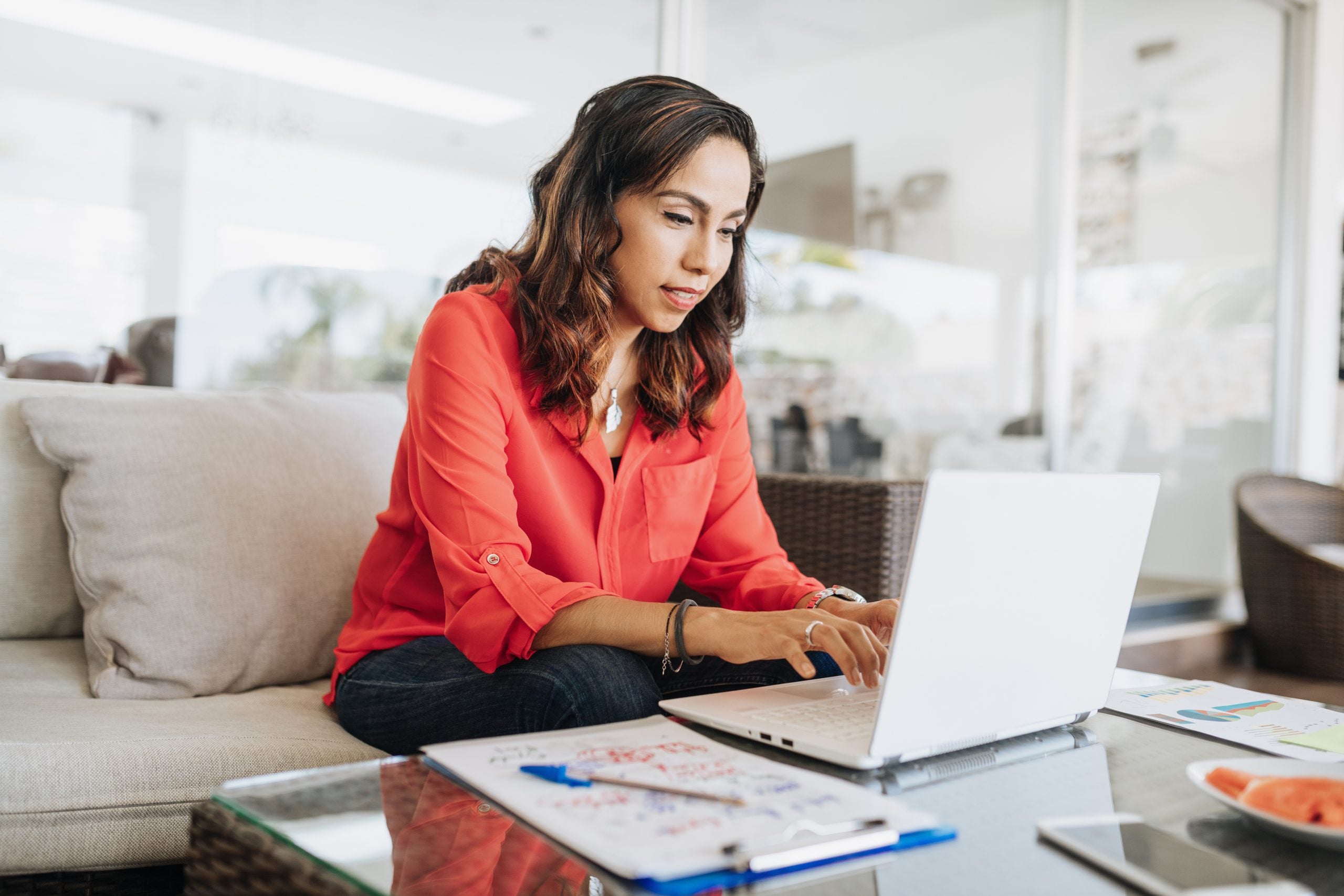 Portrait of an adult learner studying on a computer