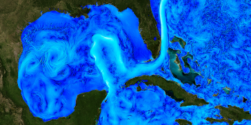 A visualization of the Gulf of Mexico Loop Current System. (Image: Christopher Henze, NASA/Ames) 
